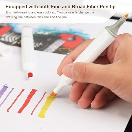 Camin Dual-Tip Art Markers – 24 Colours Set