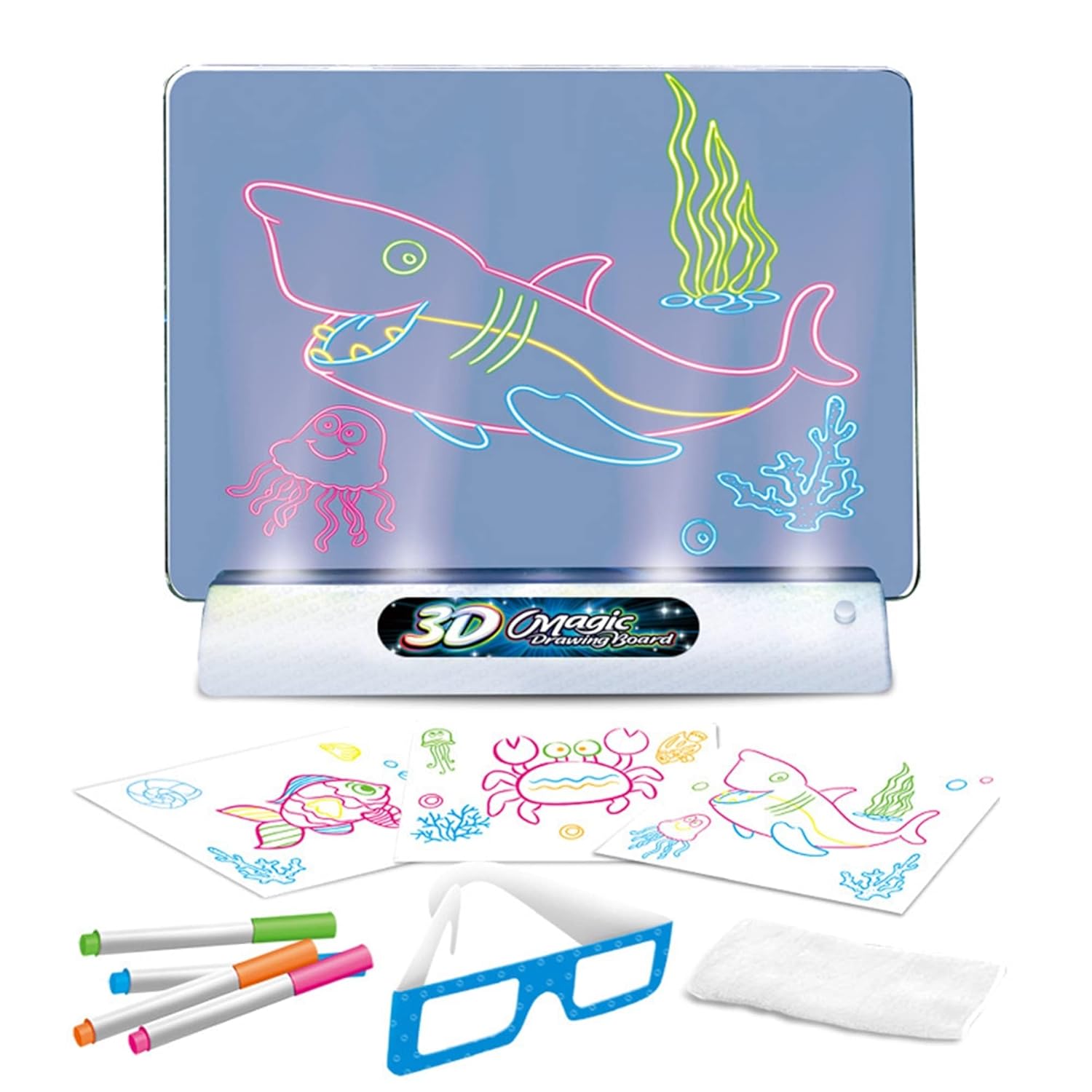 3D LED Light Up Writing and Drawing Board for Kids