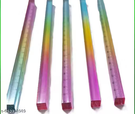 Crystal scale ruler set of 3 transparent rulers