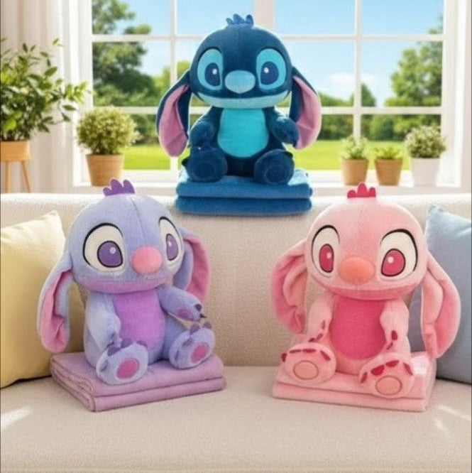 Stitch Plush Pillow Blanket