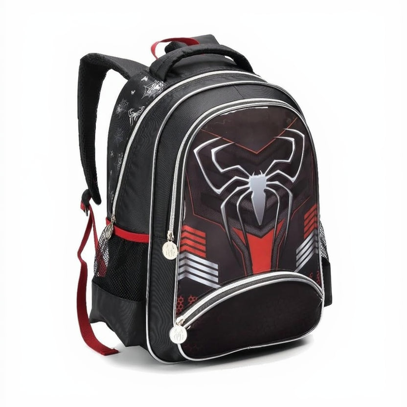 Action inspired spider emblem school bag for kids