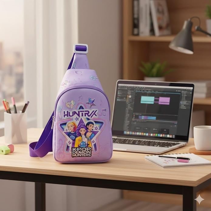 Girls K-Pop style cartoon sling bag