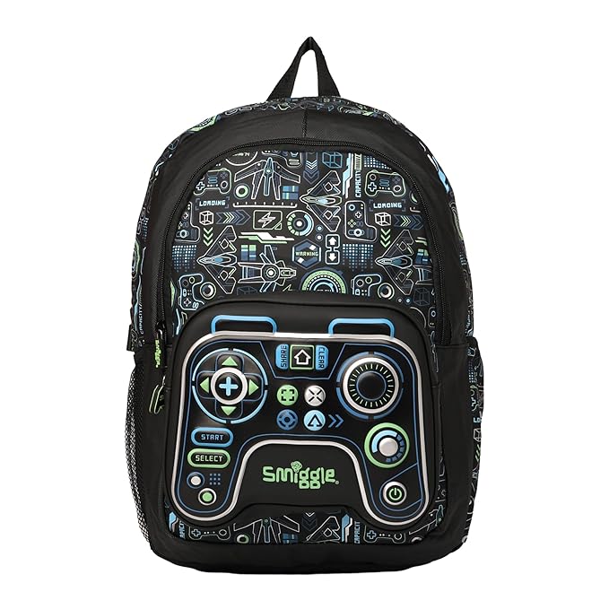 Tech pattern gaming backpack for kids