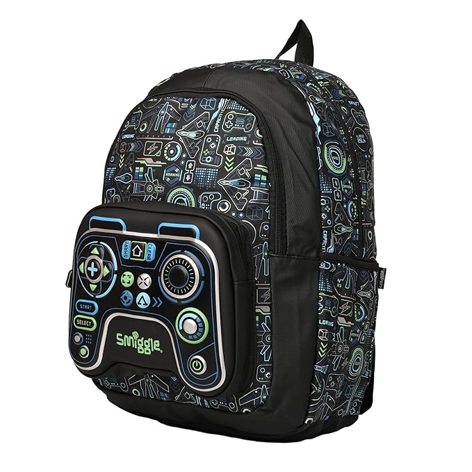 Tech pattern gaming backpack for kids