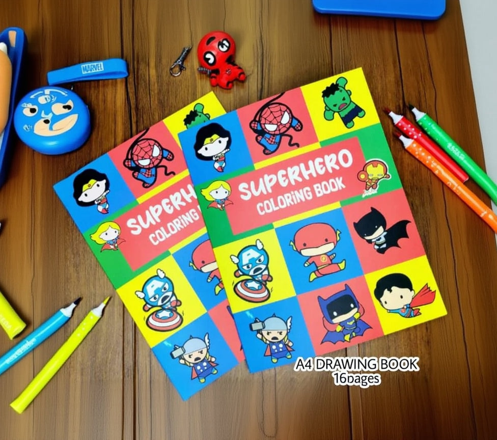 Kids Super Hero A4 Coloring Book