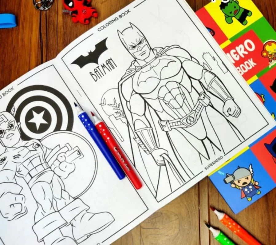 A4 Cute Super Hero Coloring Book for Kids