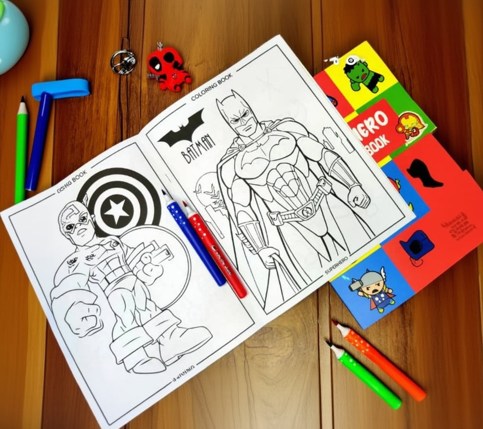Kids Super Hero A4 Coloring Book