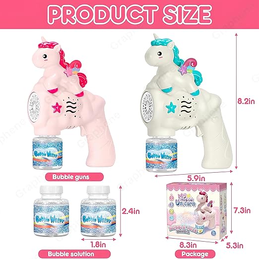 Unicorn Automatic Bubble Gun with Lights