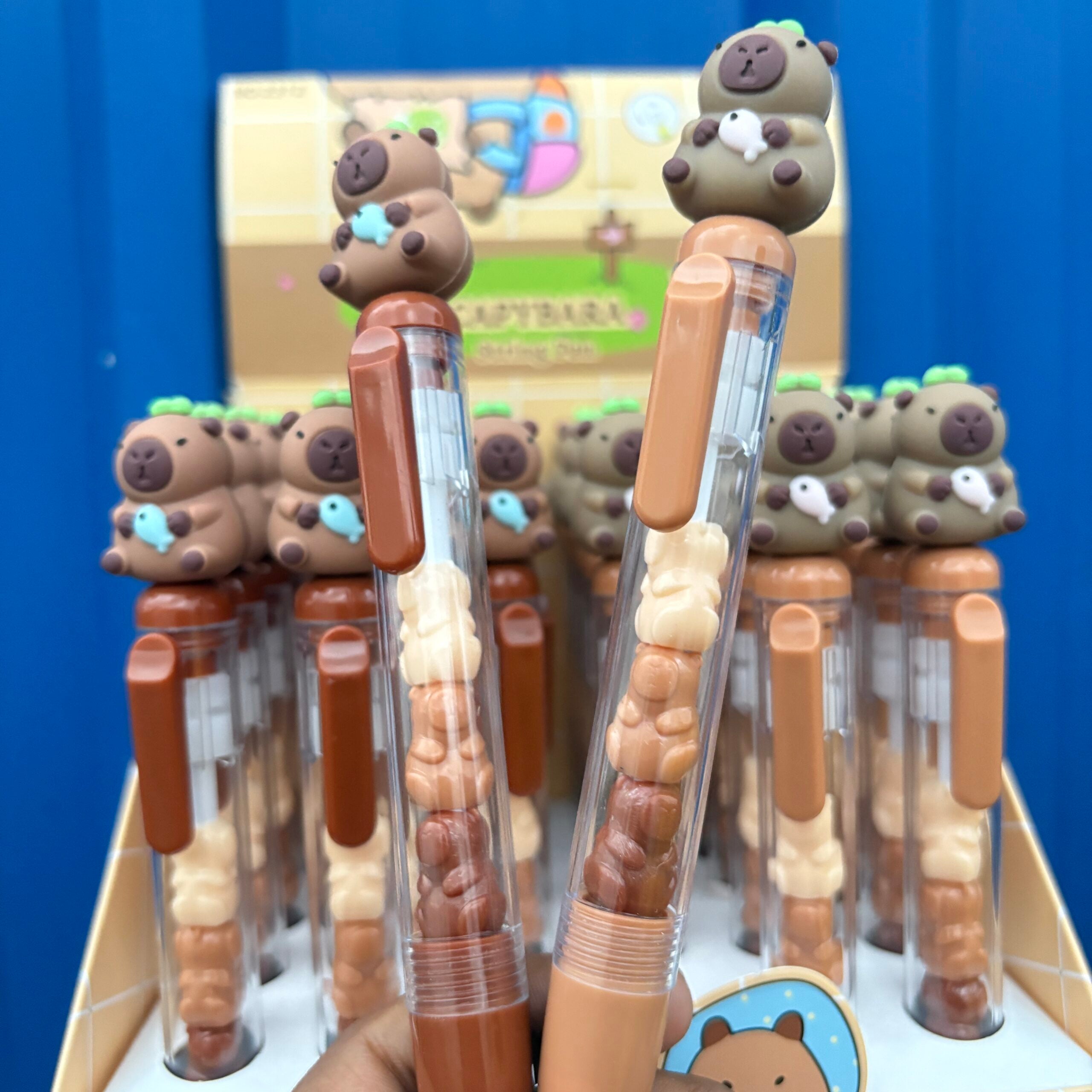 Cute capybara fluorescent pen set for kids