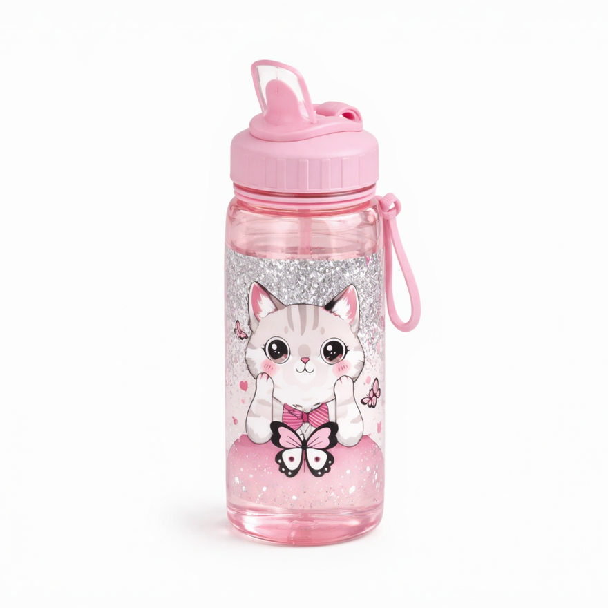 Pink kitty theme girls school backpack set