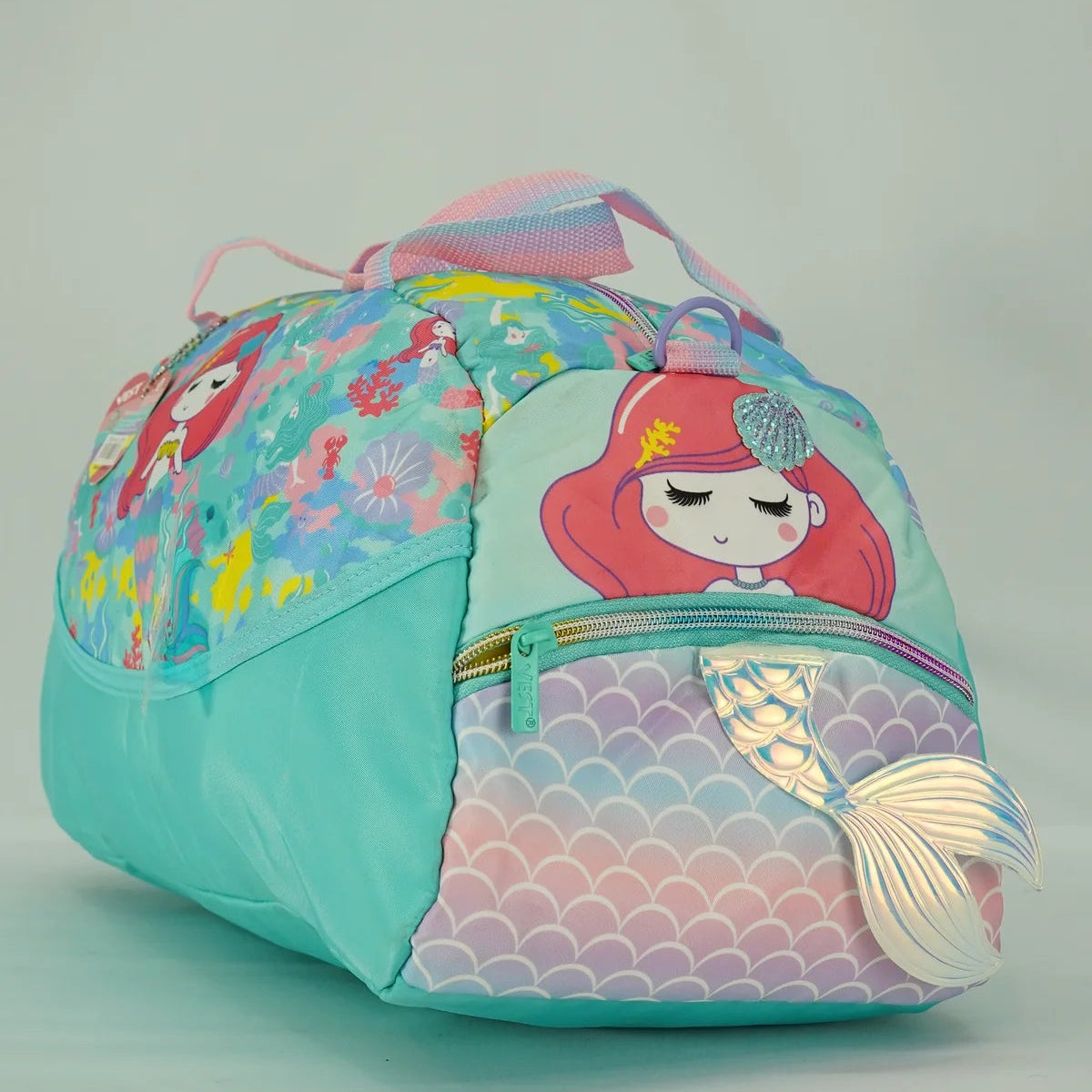 Cute mermaid print kids duffel bag