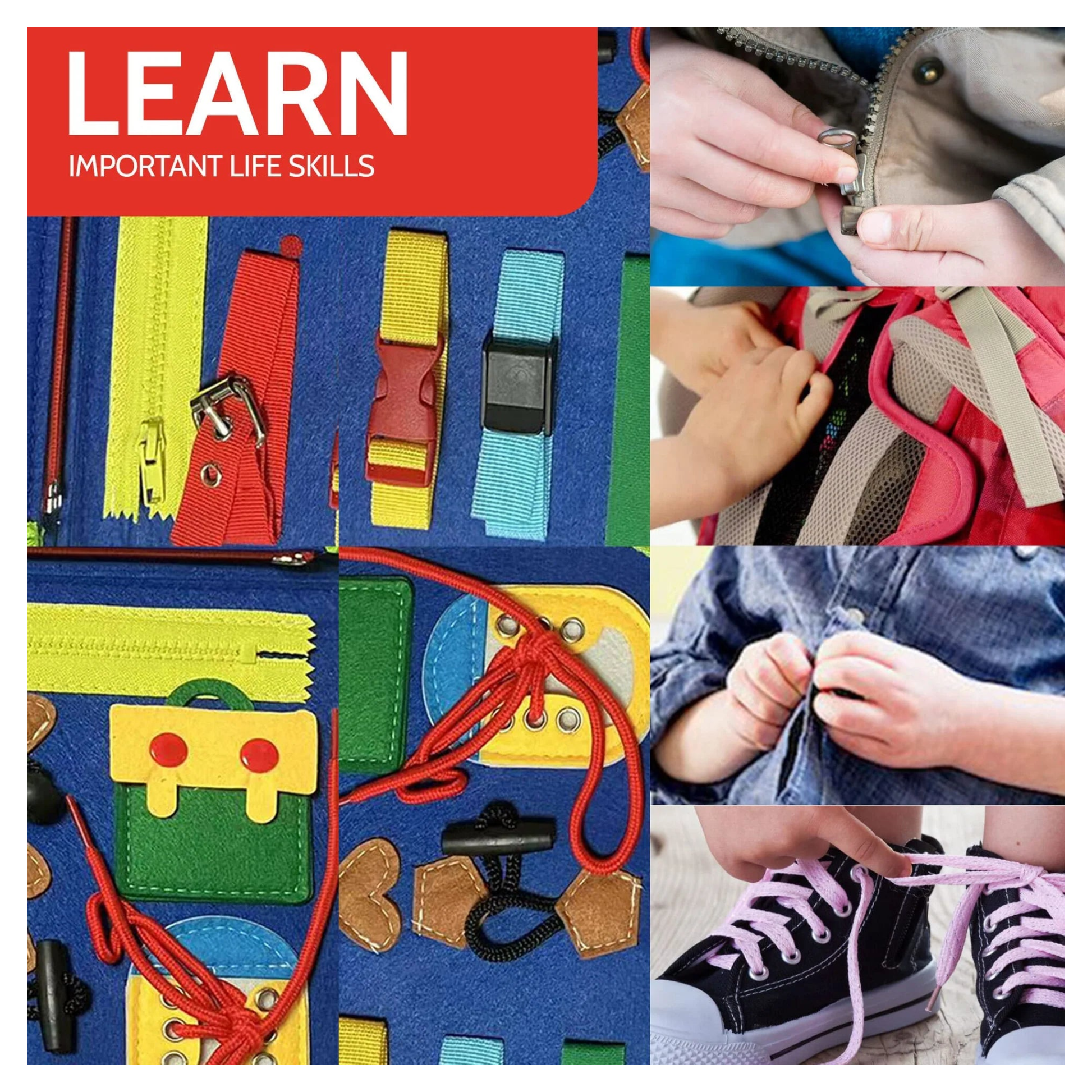 Educational Felt Busy Board & Montessori Activity Book