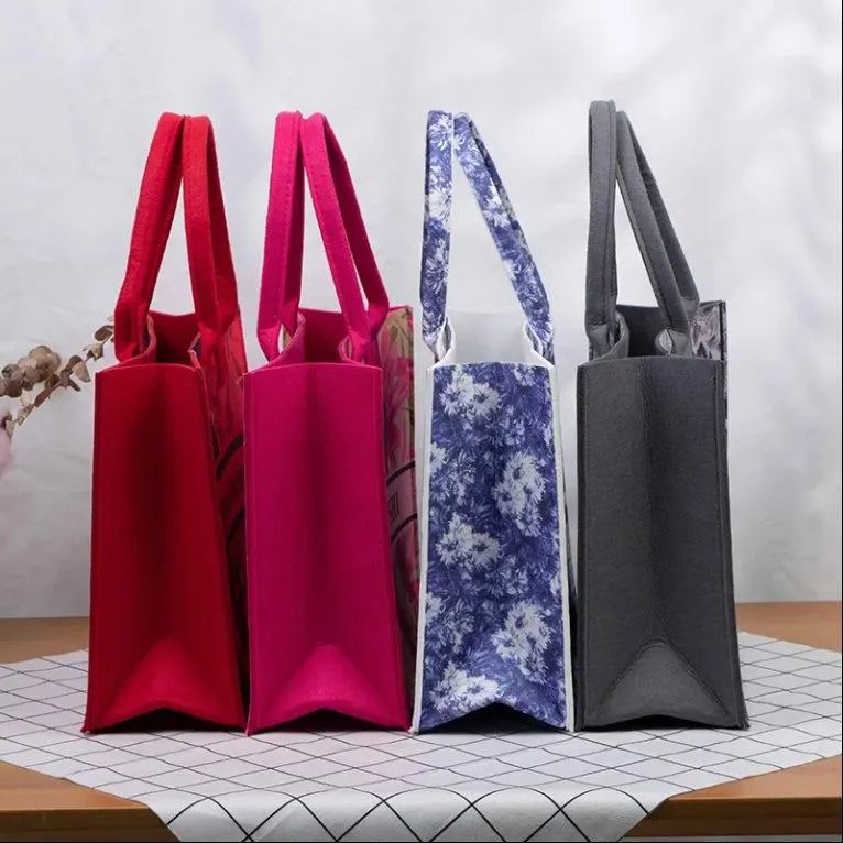 Branded Large Capacity Felt Tote