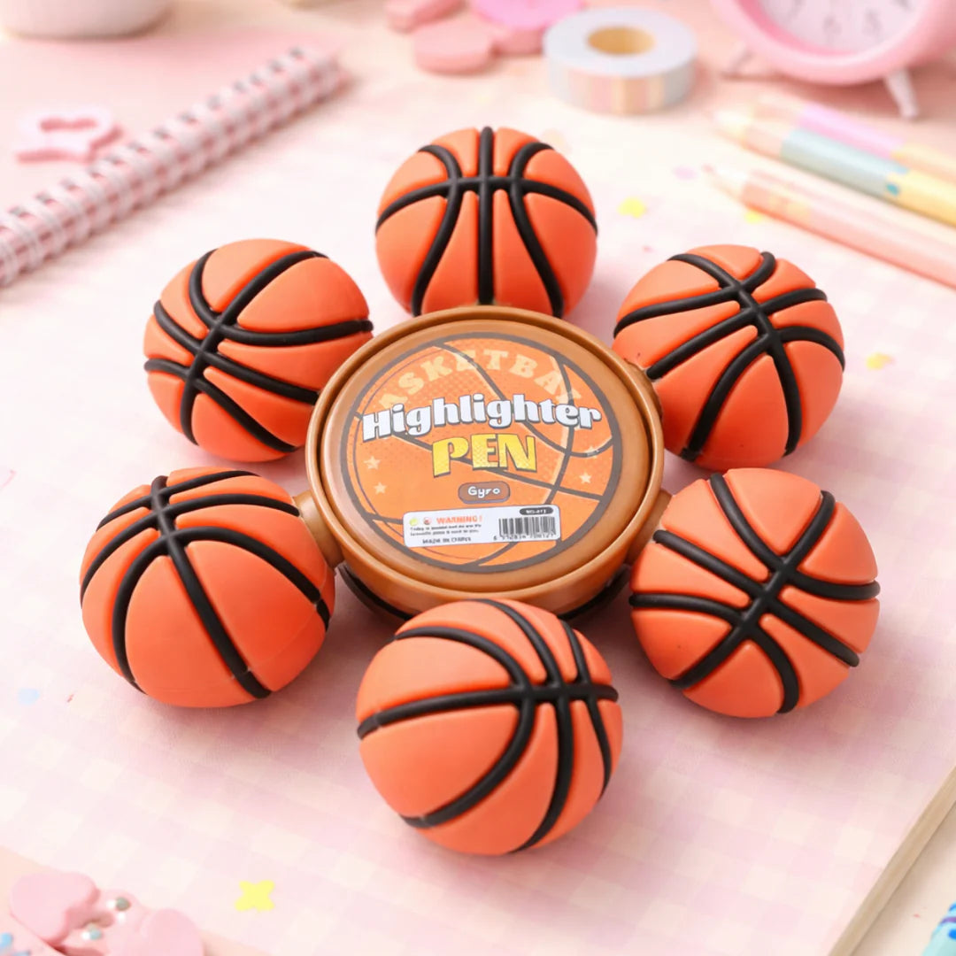 Basketball-themed fidget spinner highlighter for kids