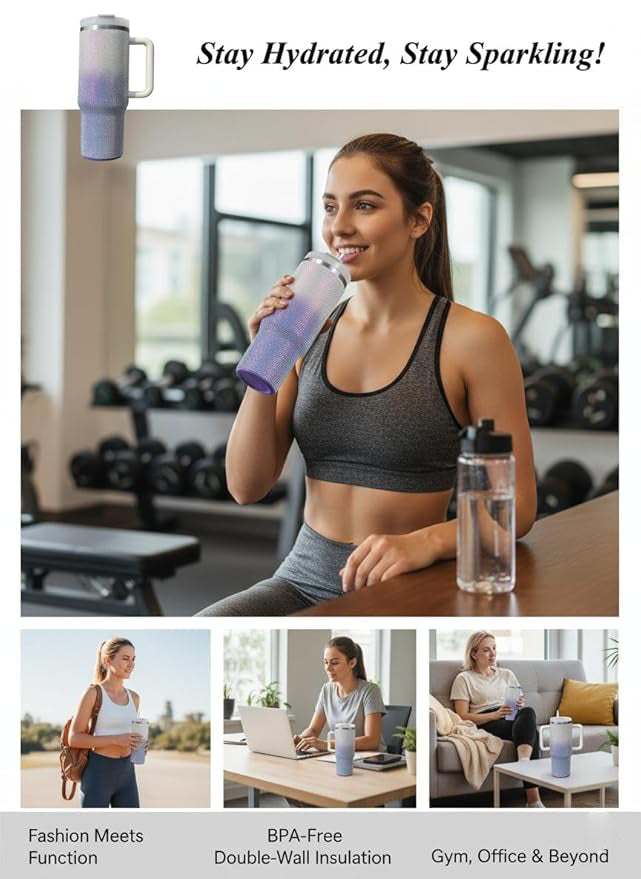 Glitter Rhinestone Tumbler