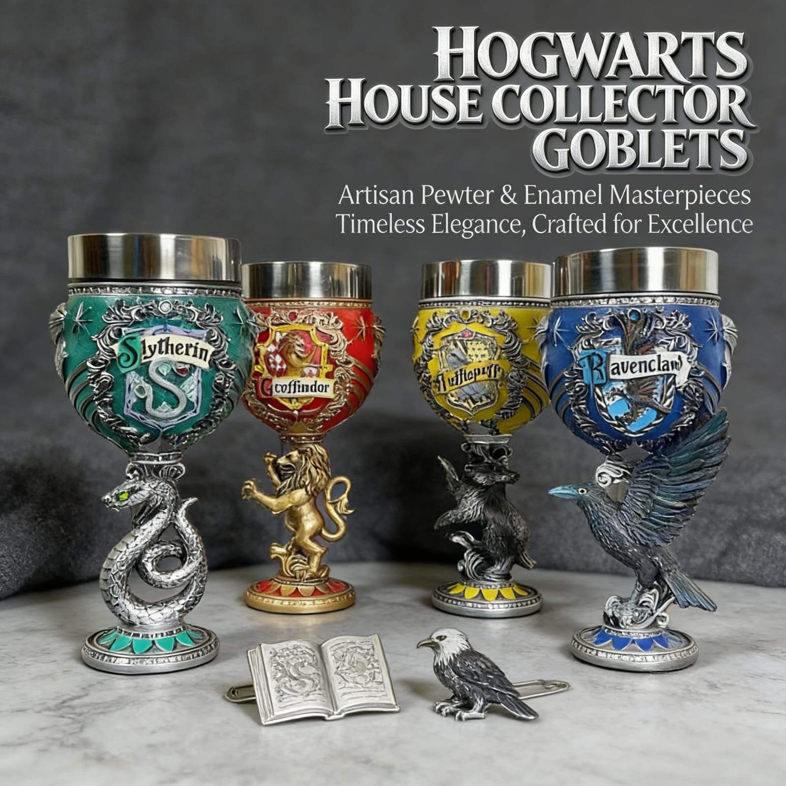 Red enamel Gryffindor collectible goblet