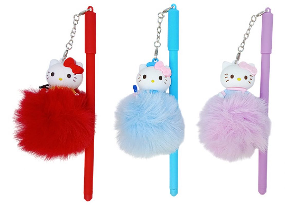 Cute Kitty Pom Pom Writing Pen
