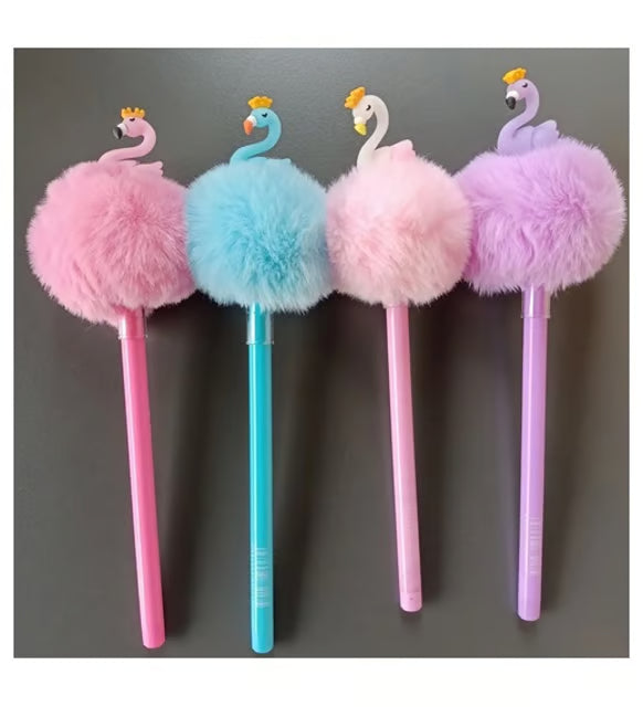 pom pom flamingo pen