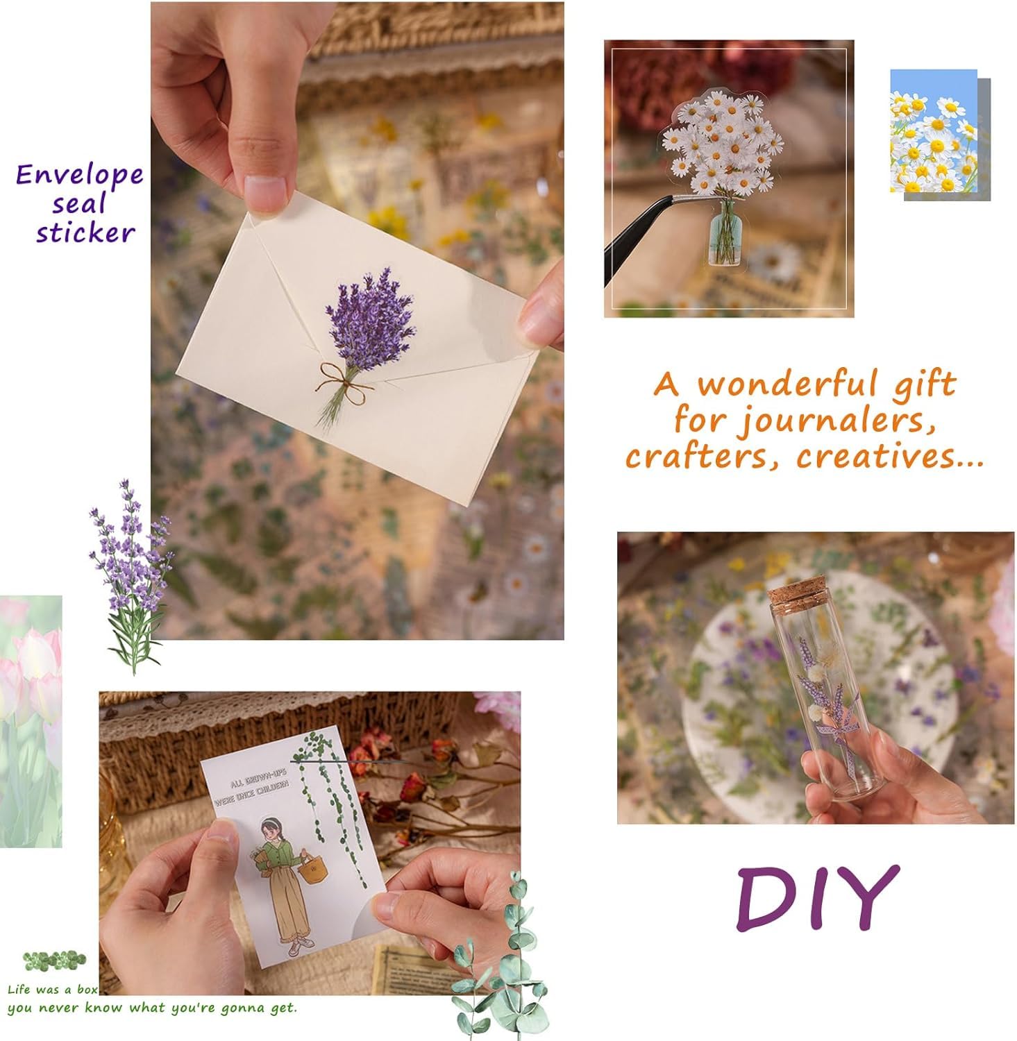 Natural Floral Vintage Stickers