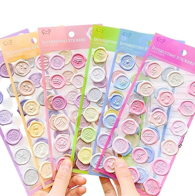 Pastel Wax Seal Puffy Stickers