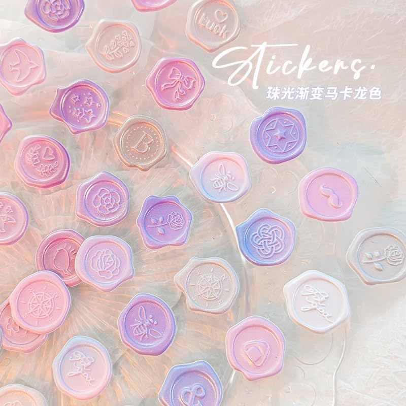 Pastel Wax Seal Puffy Stickers