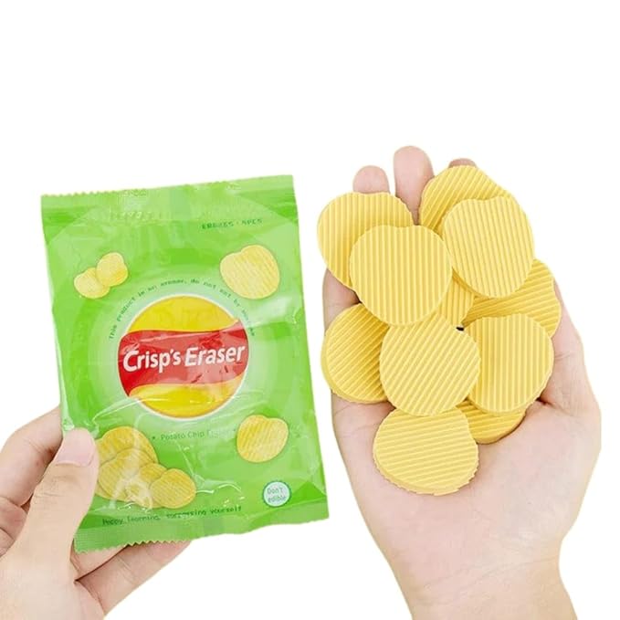 Potato chip shaped erasers
