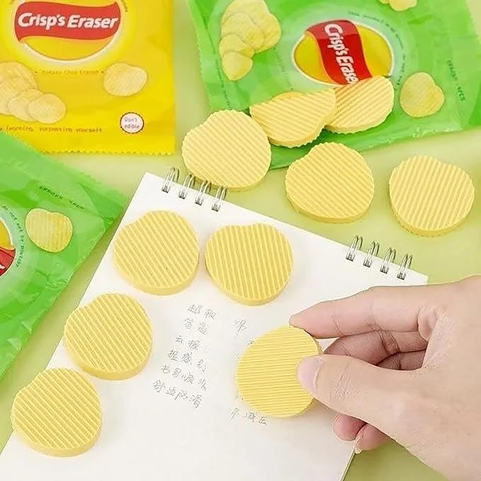 Potato chip shaped erasers