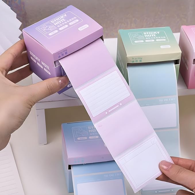 Pull-Out Sticky Notes Roll – Pastel To-Do List & Memo Notes