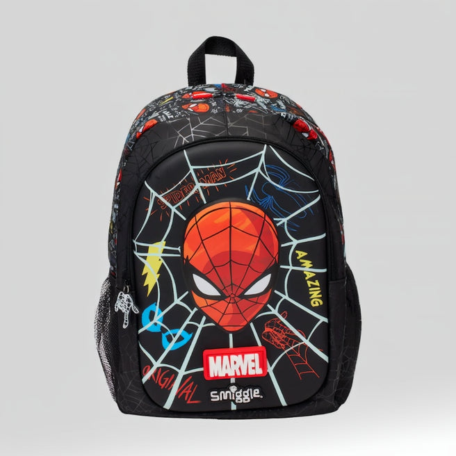 Spider hero graphic school backpack for kids