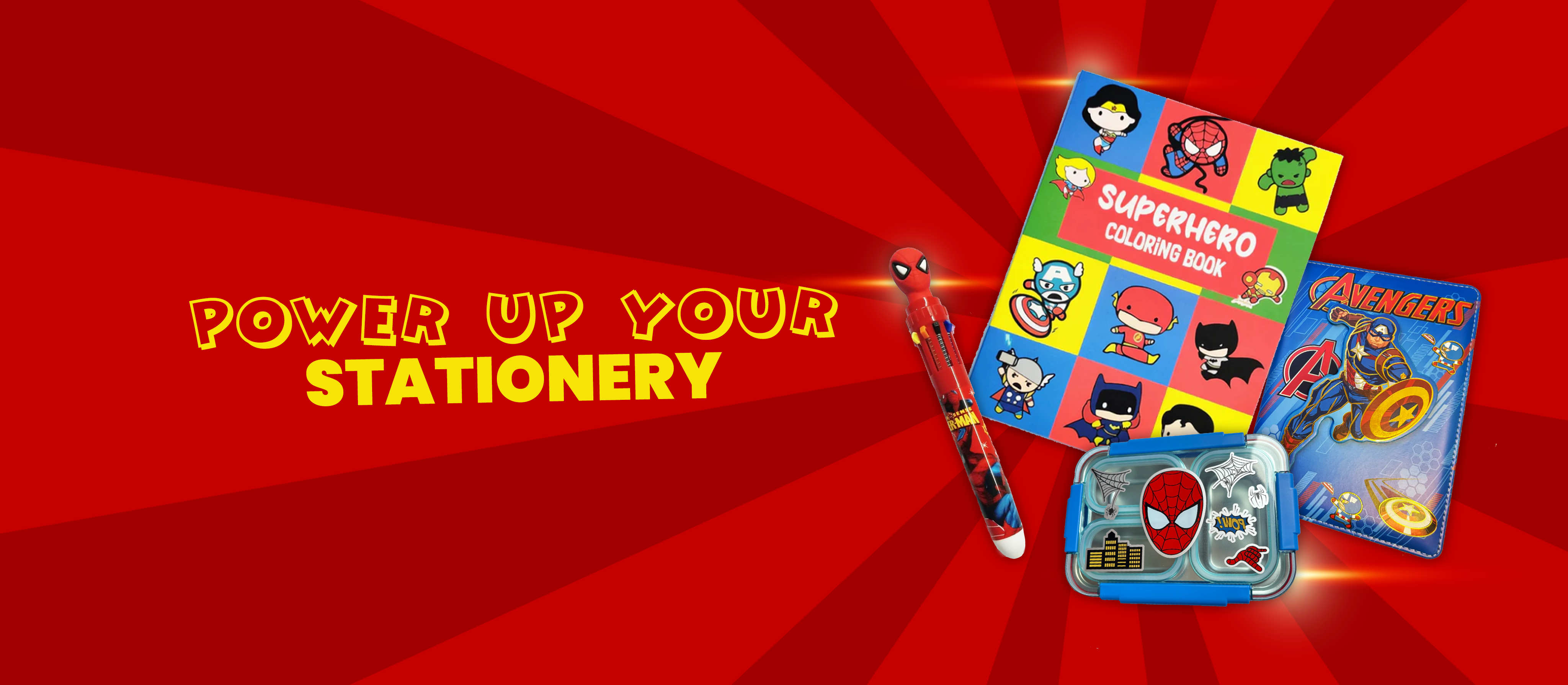 Superhero-themed stationery