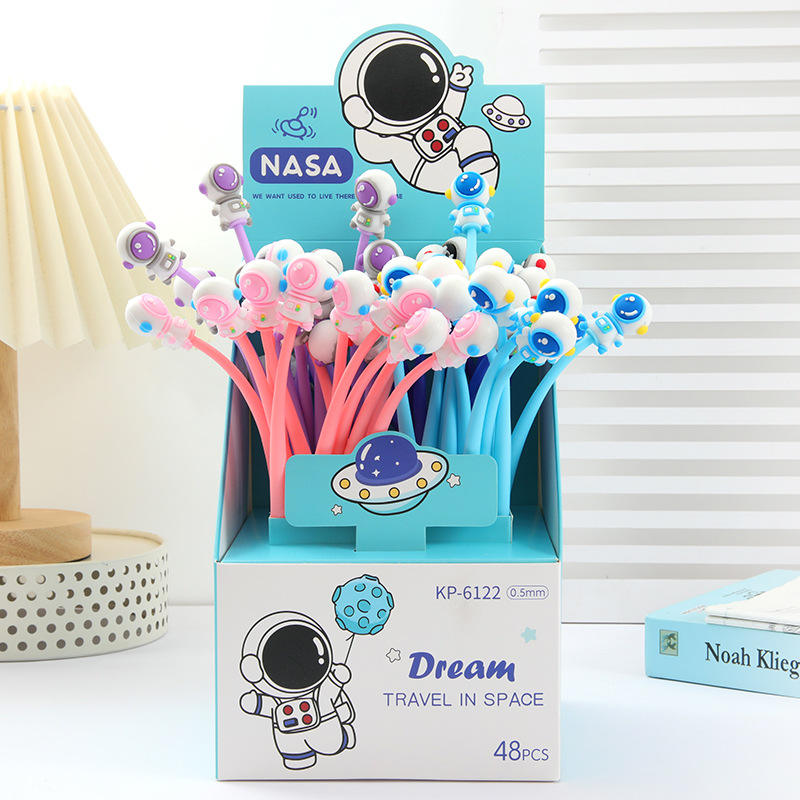 Space themed gel pens with astronaut toppers