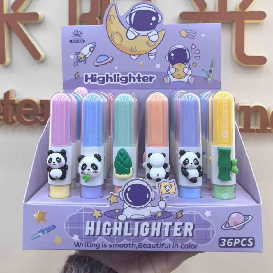 Compact and lightweight panda highlighters for notes