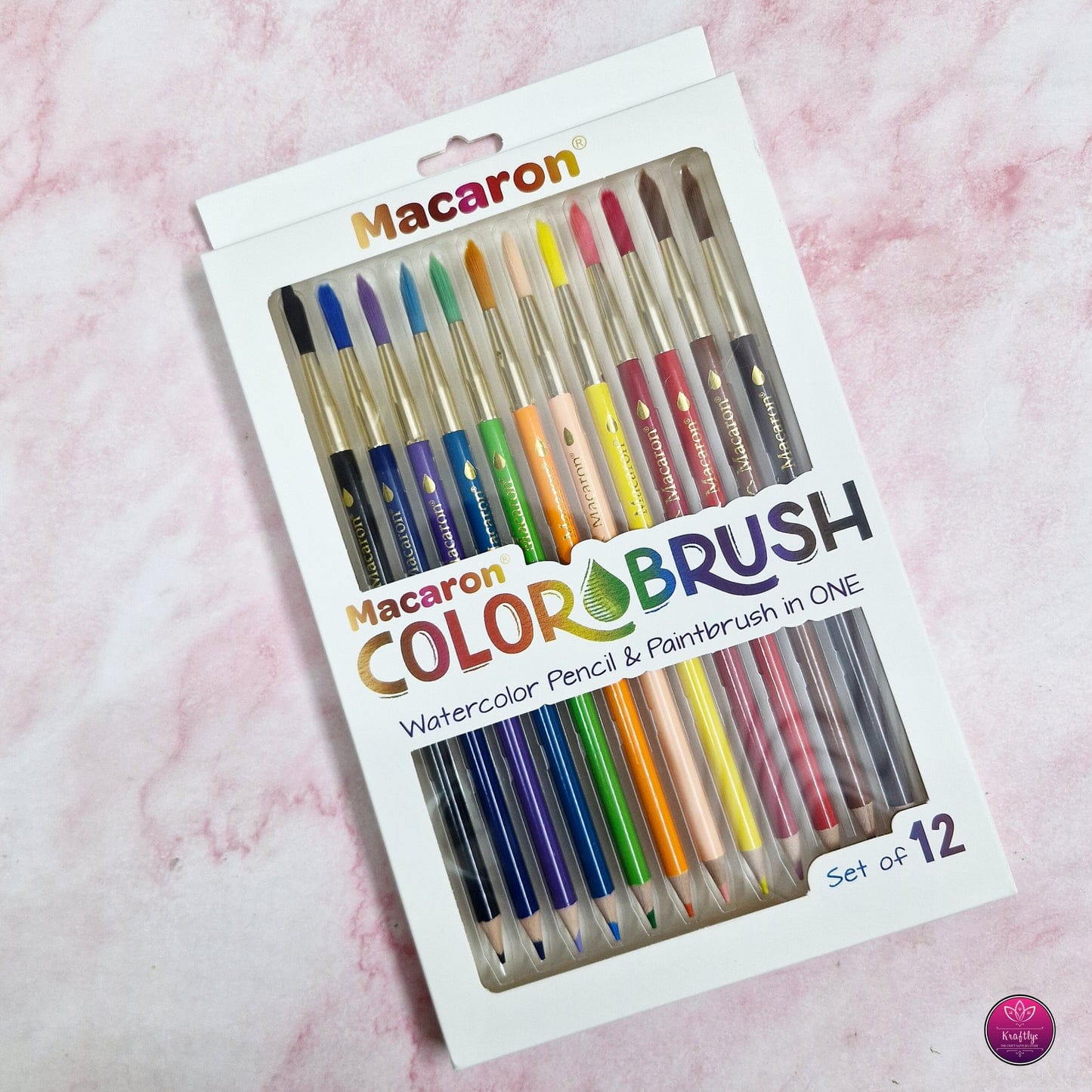 Macaron color brush pens set dual tip