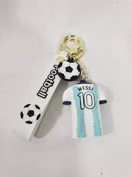 Vision White & Blue 3D Messi Jersey Keychain