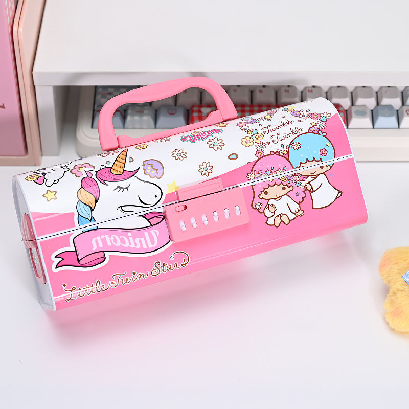 Suitcase style pencil box with password lock