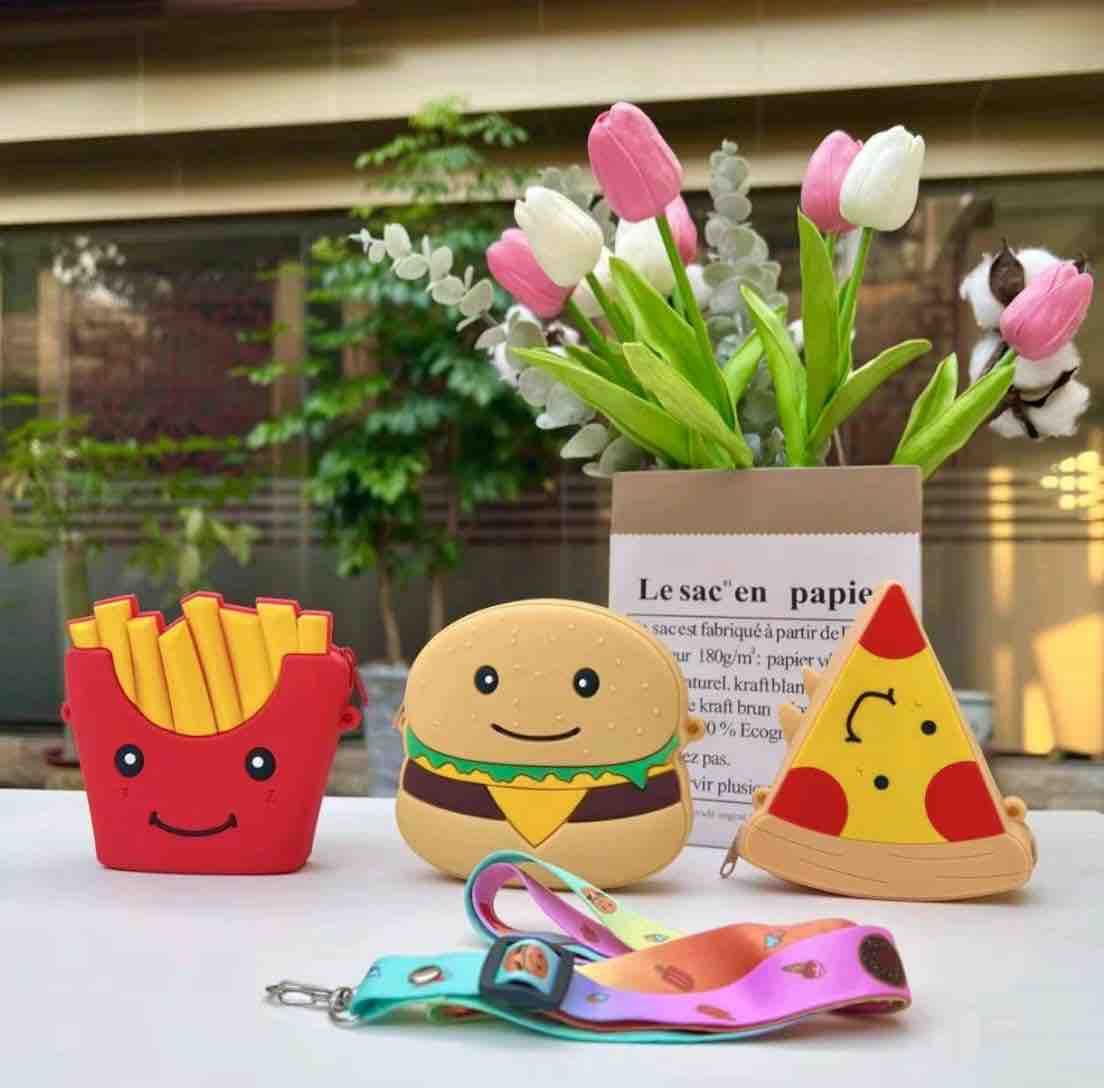 Snack design cartoon sling bag for kids