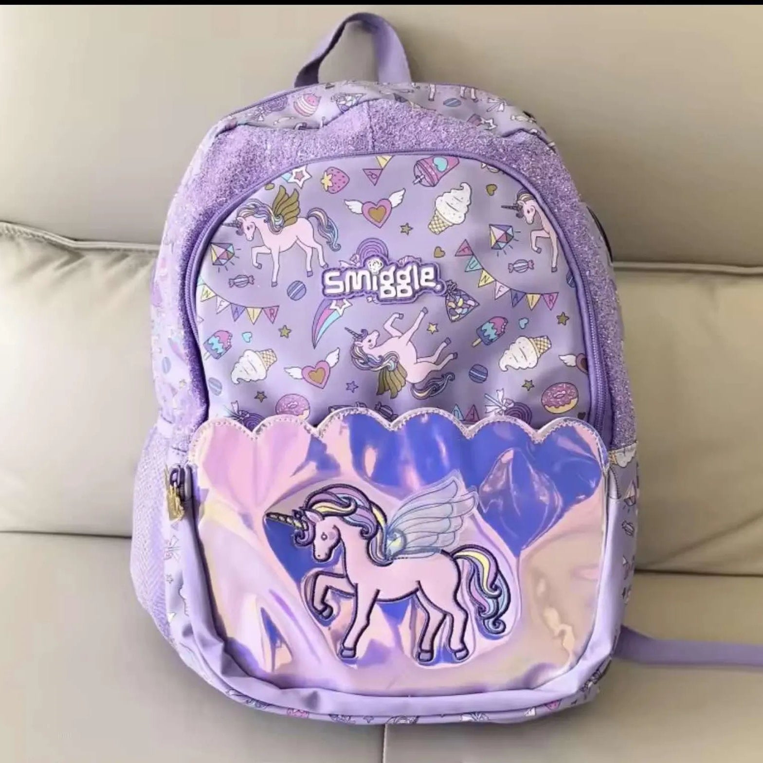 Kids unicorn print school backpack