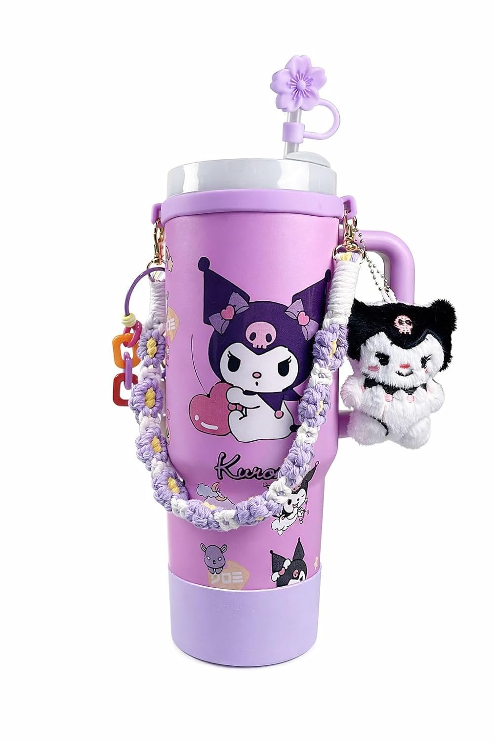 Iridescent Insulated Tumbler with Handle & Straw