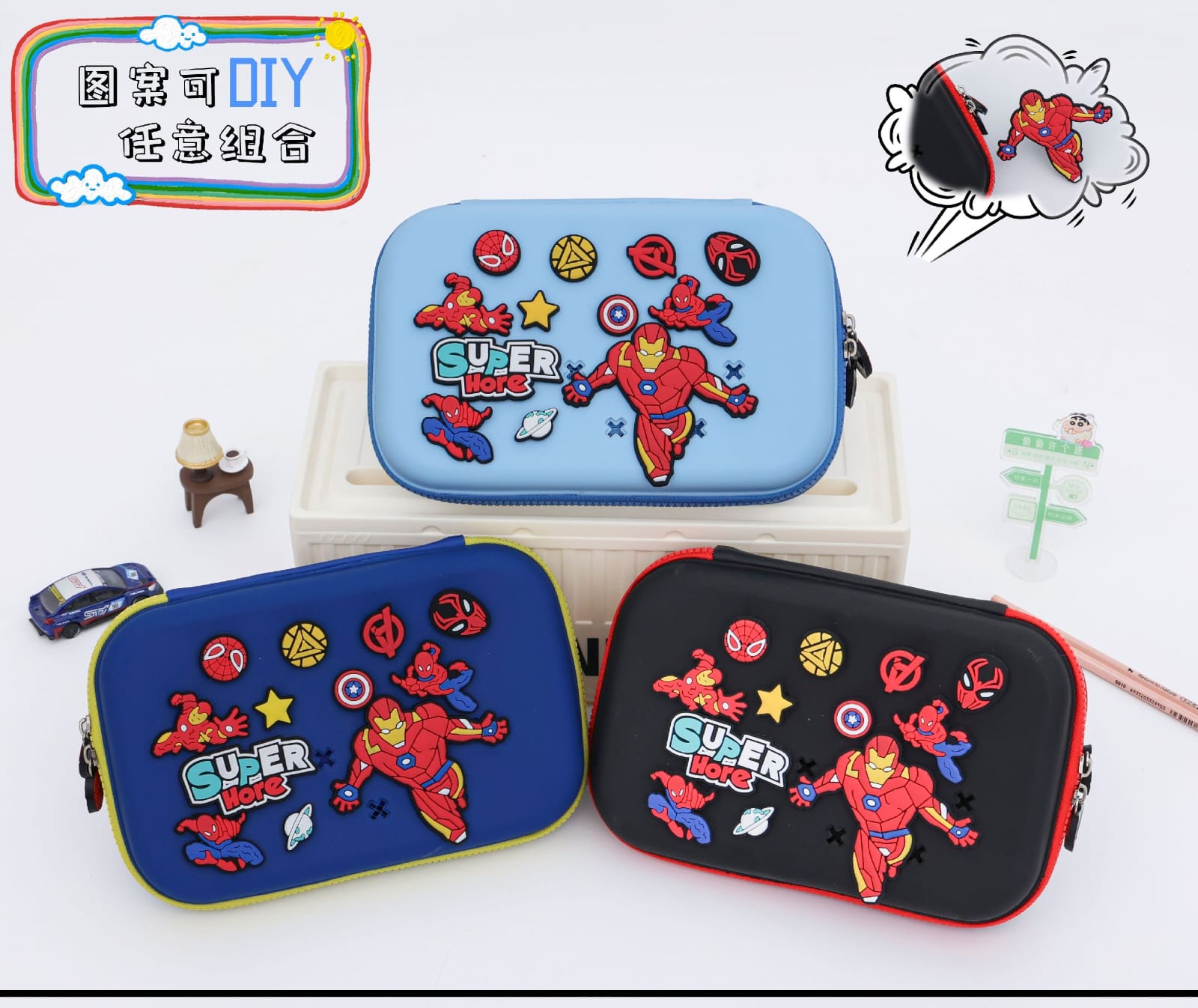 Silicon Stationery Pouch with Charms