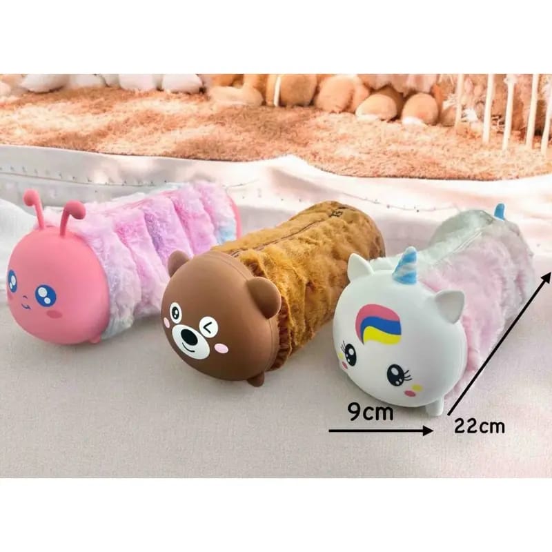 Cute plush cartoon caterpillar pencil pouch