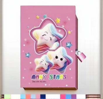 Smiley star themed kids diary set of 6