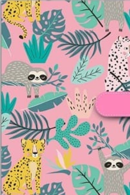 Animal theme magnetic lock diary