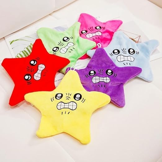 Jumping star interactive plush toy with lights