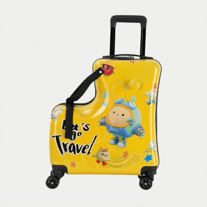 Children ride on suitcase trolley bag