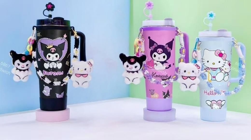 Iridescent Insulated Tumbler with Handle & Straw