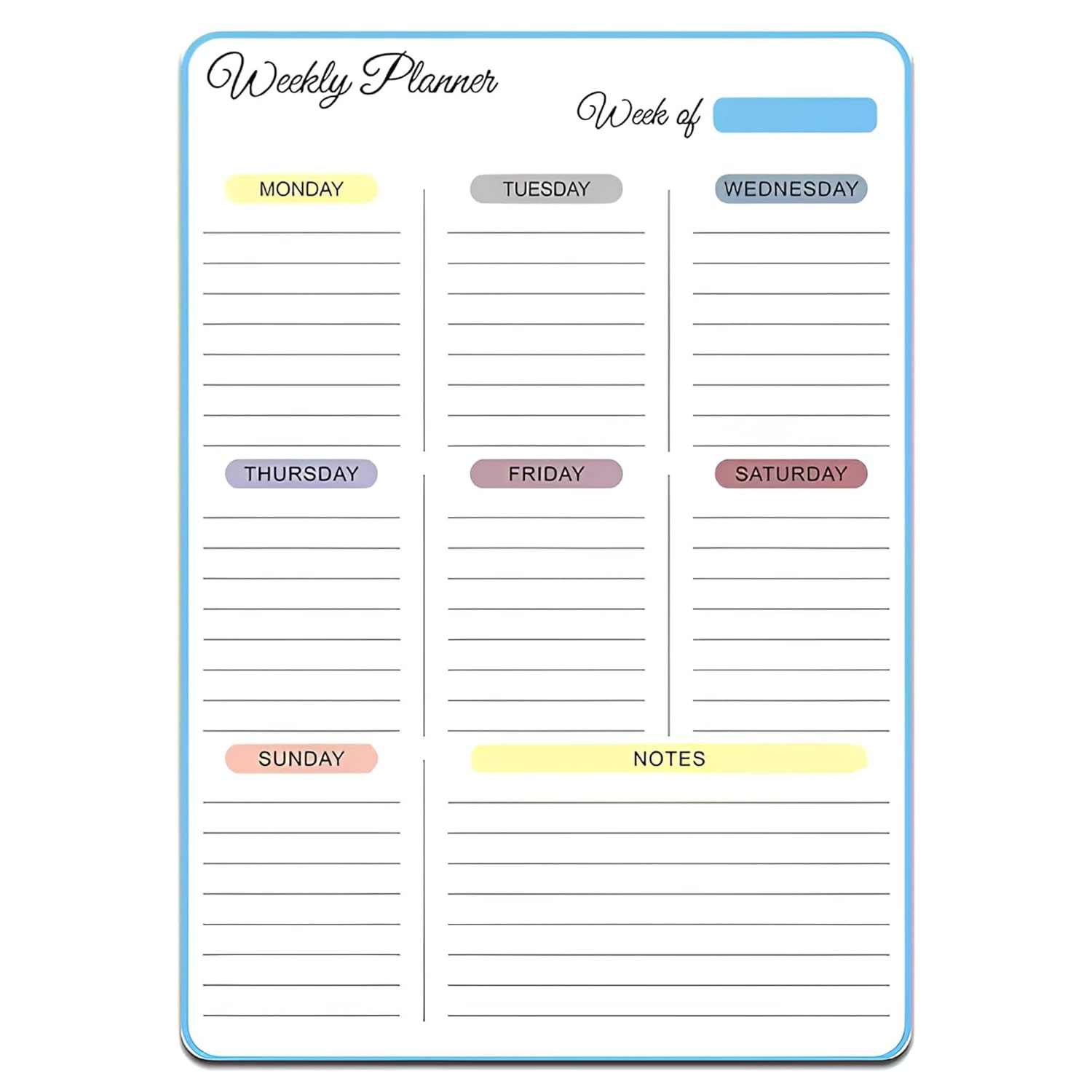 A4 magnetic weekly planner board with marker and eraser