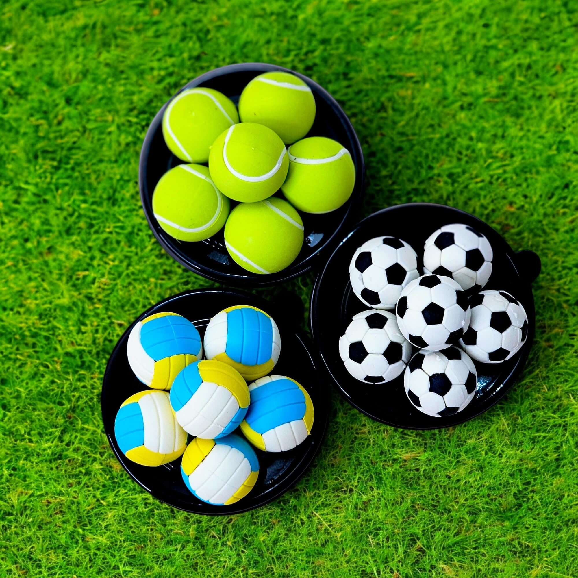 Colourful Sports Ball Erasers Set