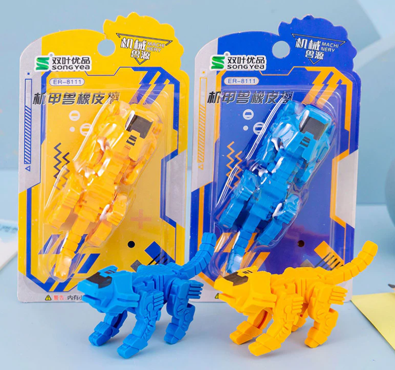 Transformable Robot Pencil Eraser
