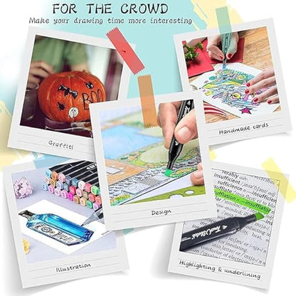 Camin Dual-Tip Art Markers – 24 Colours Set