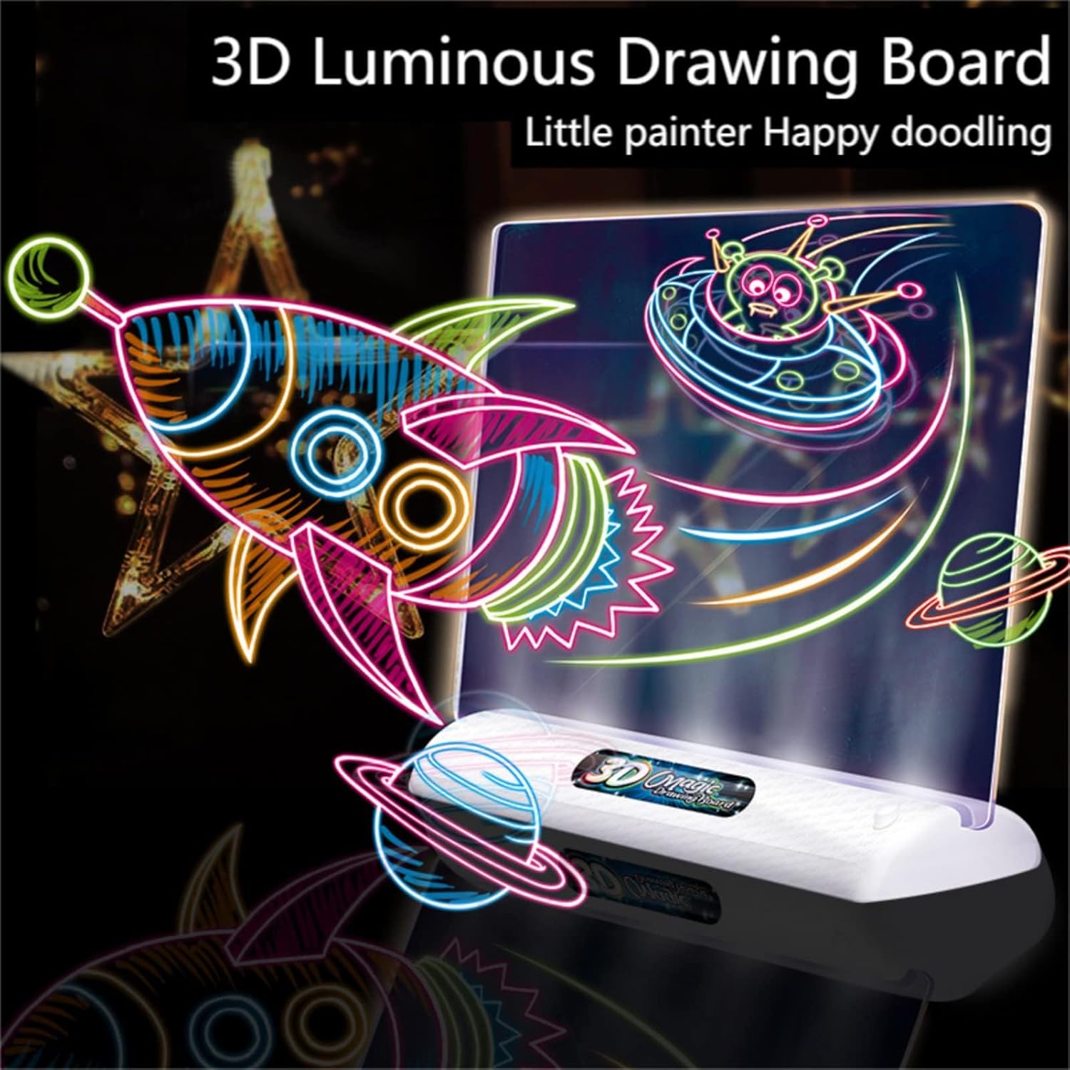 3D LED Light Up Writing and Drawing Board for Kids